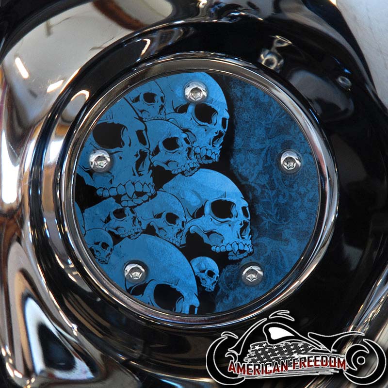 Custom Timing Cover - Pile Of Skulls Blue